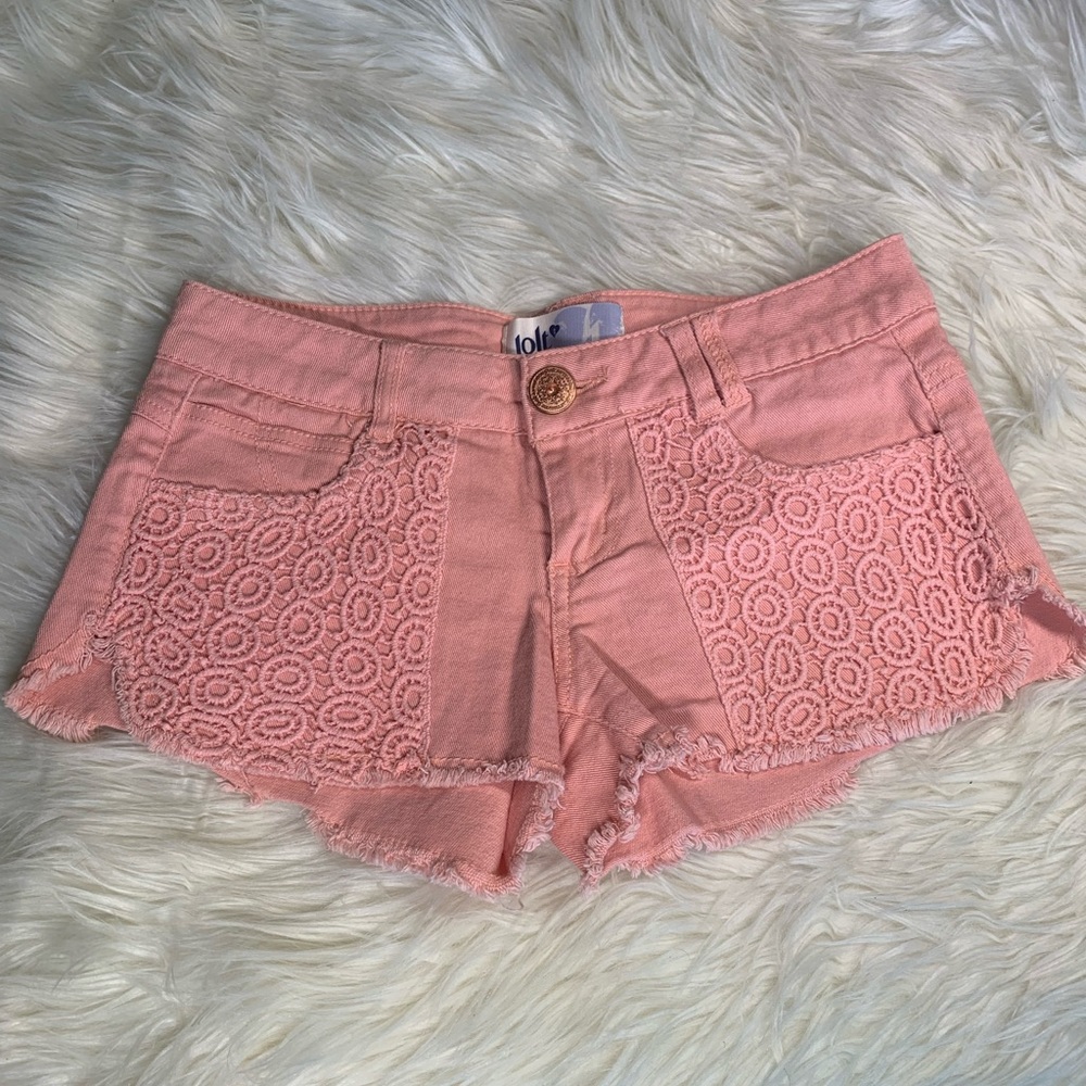 Pink Crochet front shorts